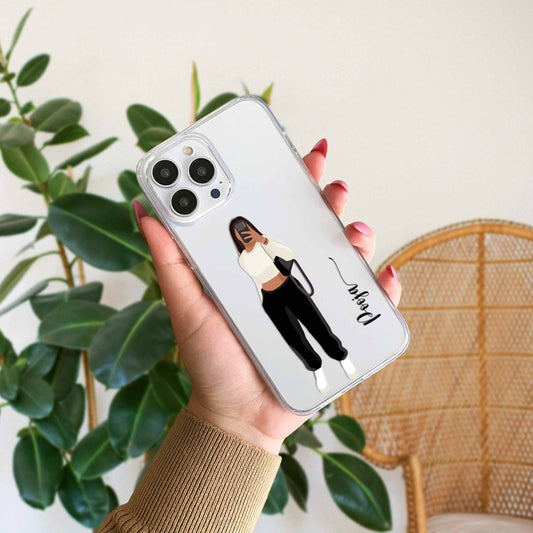 Cute Selfie Girl Customized Transparent Silicon Case Design 2