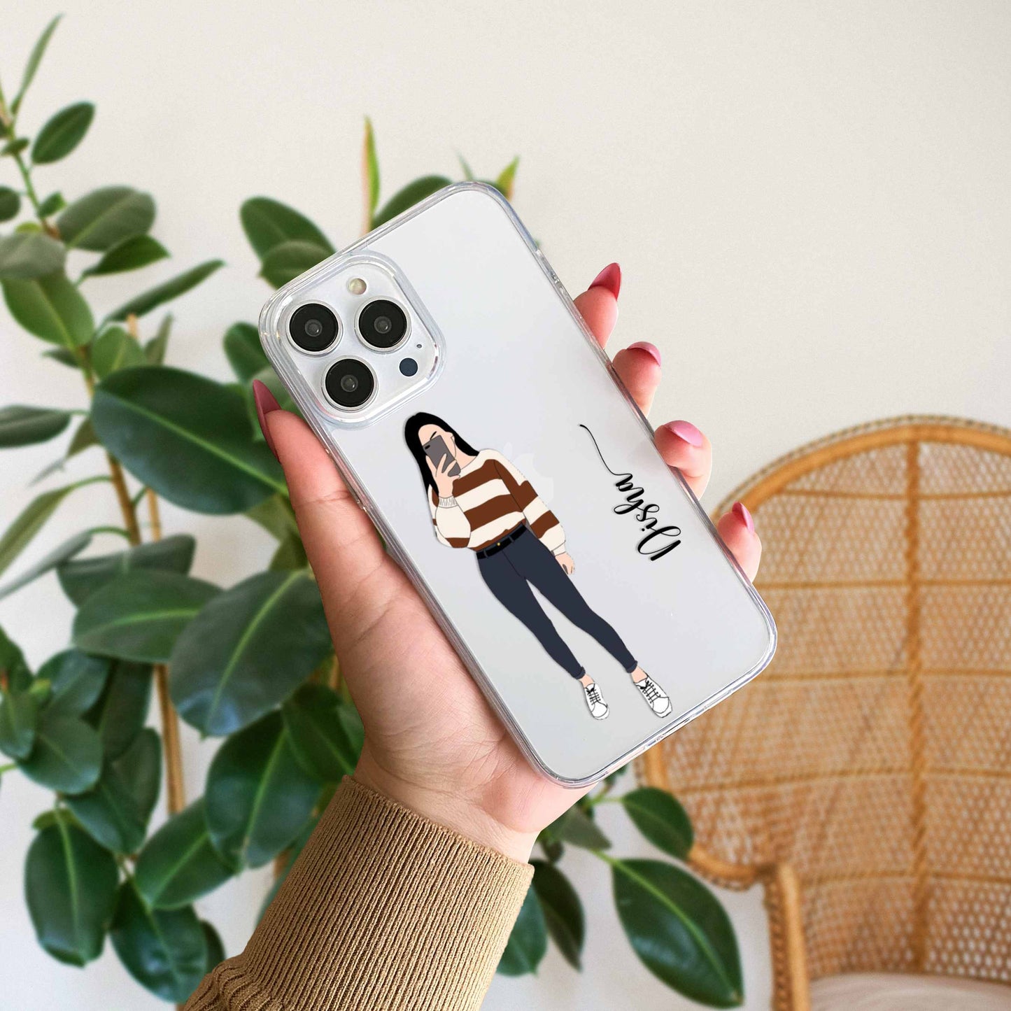 Cute Selfie Girl Customized Transparent Silicon Case Design 6