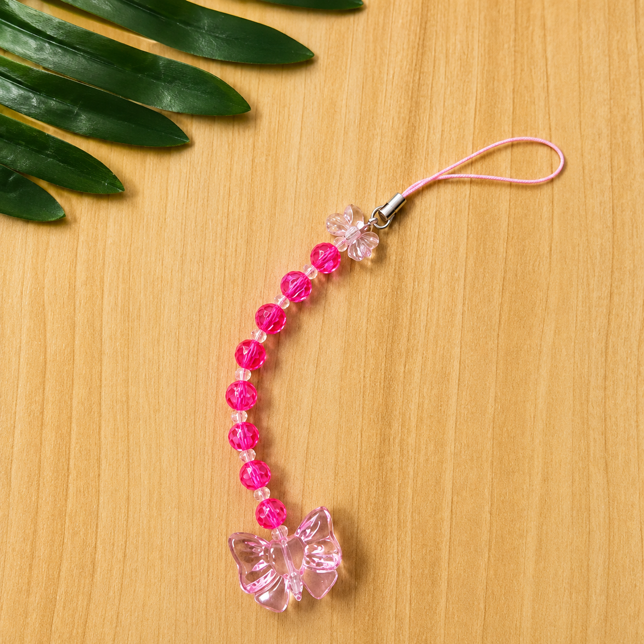 Cute Pink Acrylic Bow Phone Wrist Charm