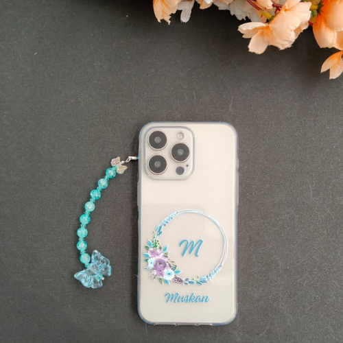 Aqua Blue And White Bow Charm Combo