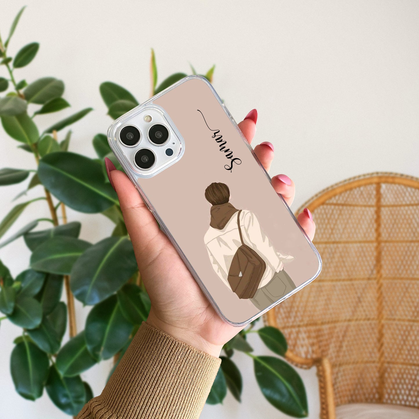 Aesthetic Boy Silicon Custom Name Case Design 12