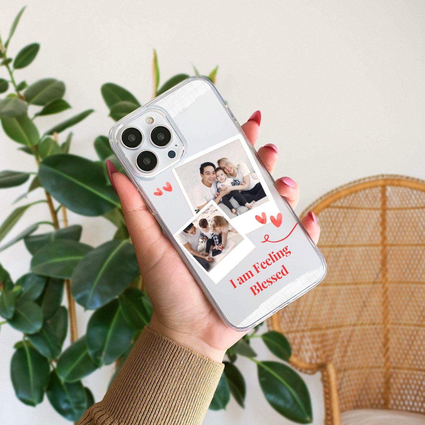 Custom Polaroid Family Transparent Soft Silicone Phone Case