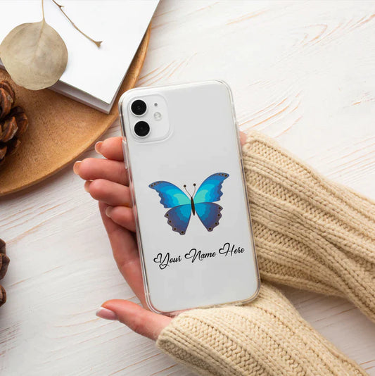Blue Butterfly Name Case Design 2