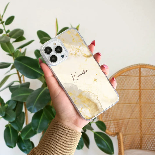 Gold Marble Customized Name Silicone Phone Case