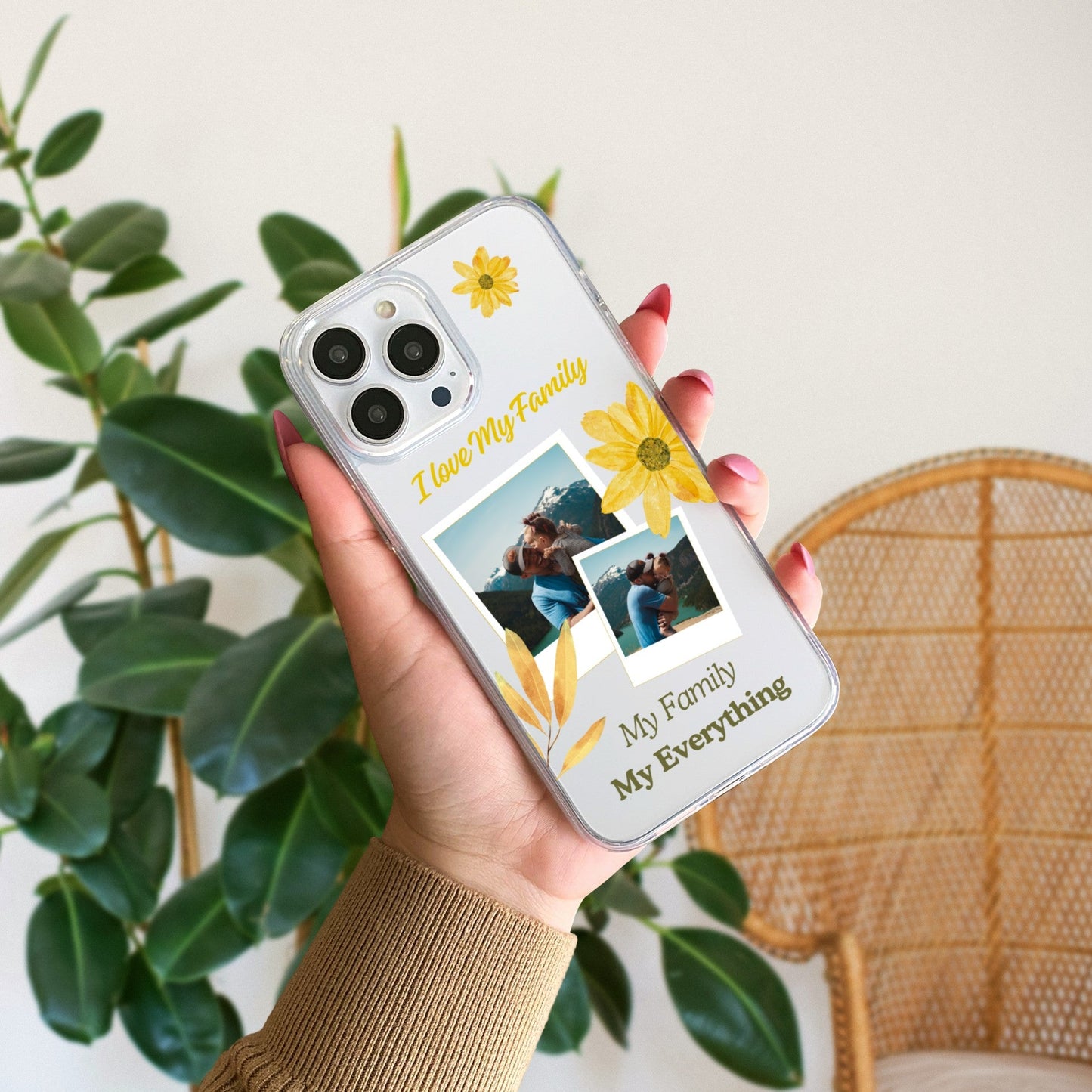 Custom Polaroid Family Transparent Soft Silicone Phone Case