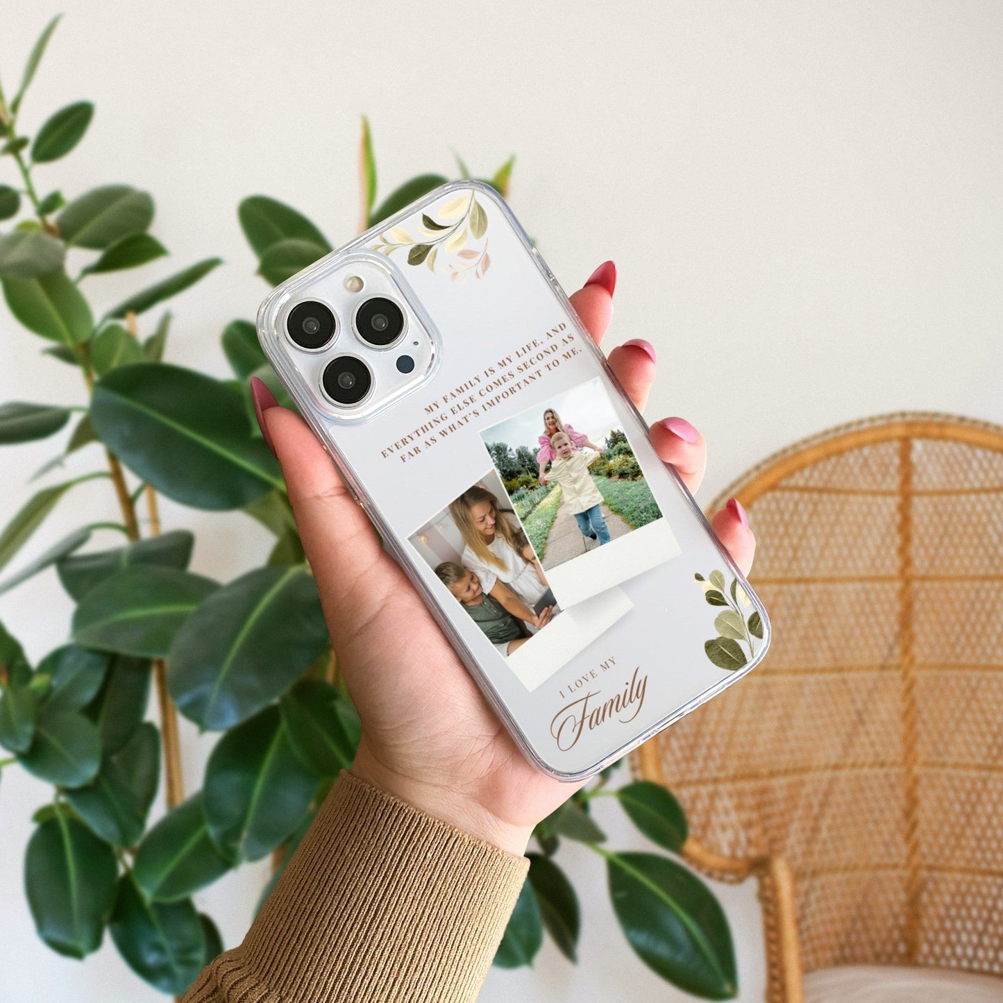 Custom Polaroid Family Transparent Soft Silicone Phone Case