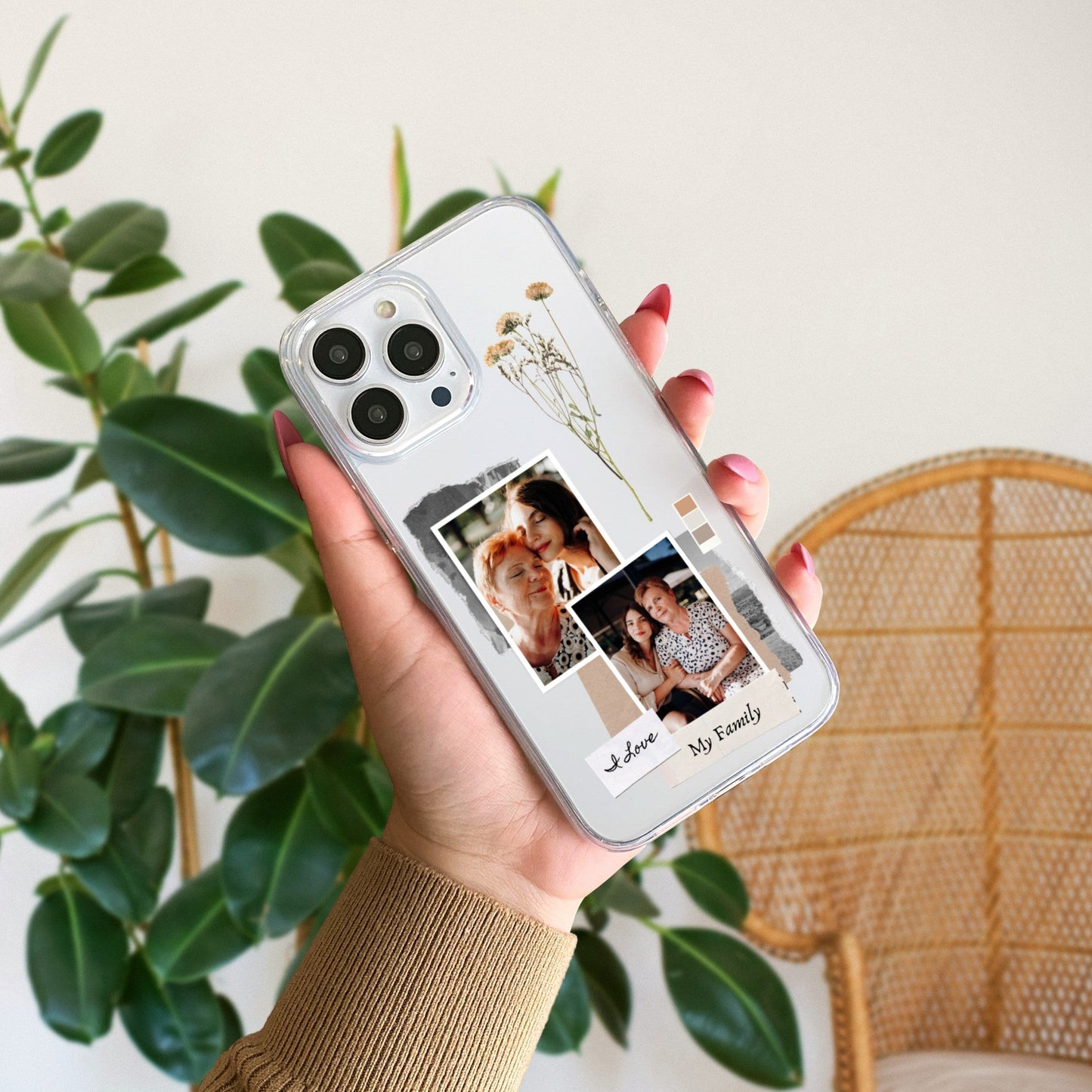 Custom Polaroid Family Transparent Soft Silicone Phone Case