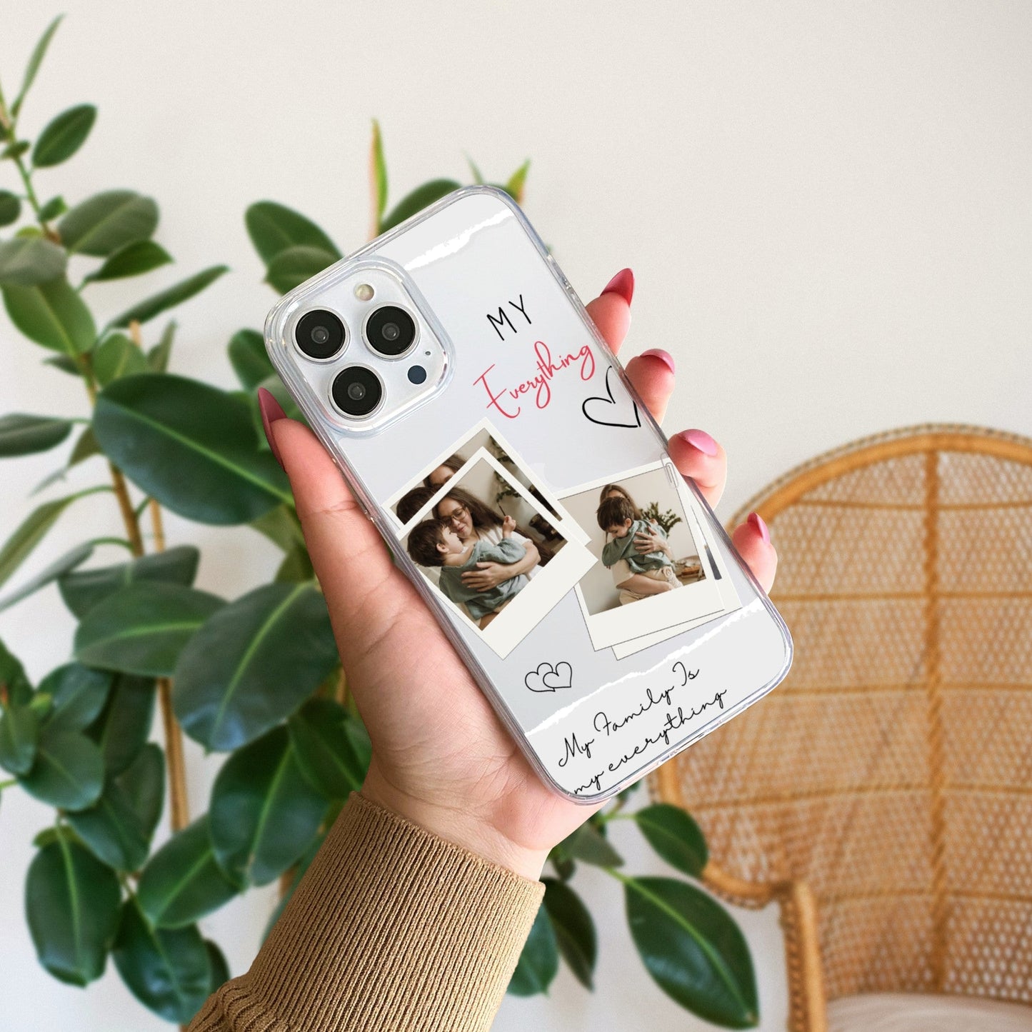 Custom Polaroid Family Transparent Soft Silicone Phone Case