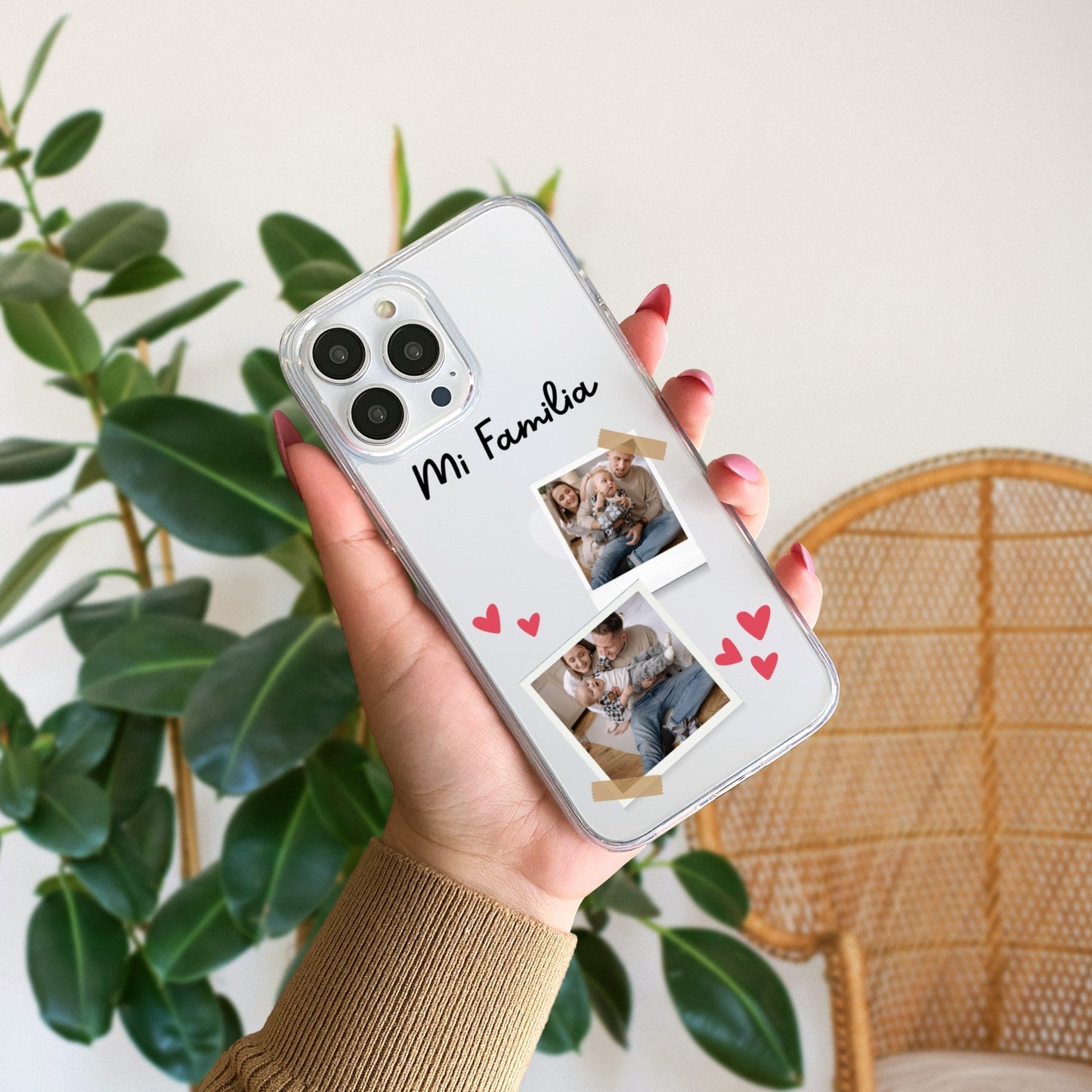 Custom Polaroid Family Transparent Soft Silicone Phone Case