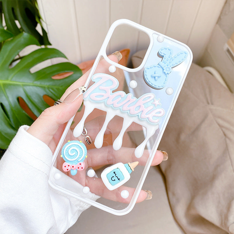 Cute 3D Barbie Name Phone Case & Cover