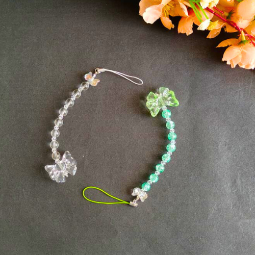 Aqua Green & White Crystal Charm Combo