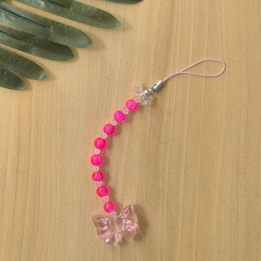 Cute Pink Acrylic Bow Phone Wrist Charm