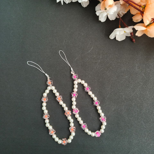Pink And Orange Beaded Charms Combo