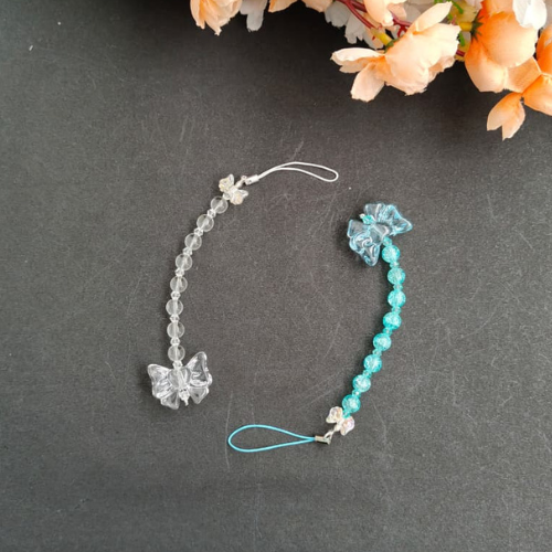 Aqua Blue And White Bow Charm Combo