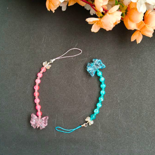 Pink And Aqua Blue Bow Charm Combo