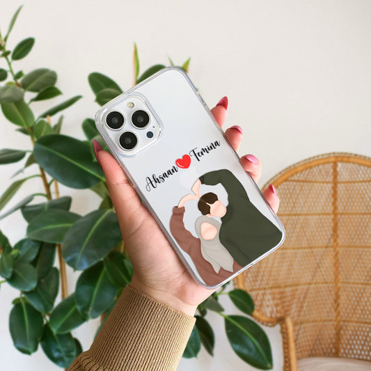 Cute Couple with Heart art in Name Case Design 15