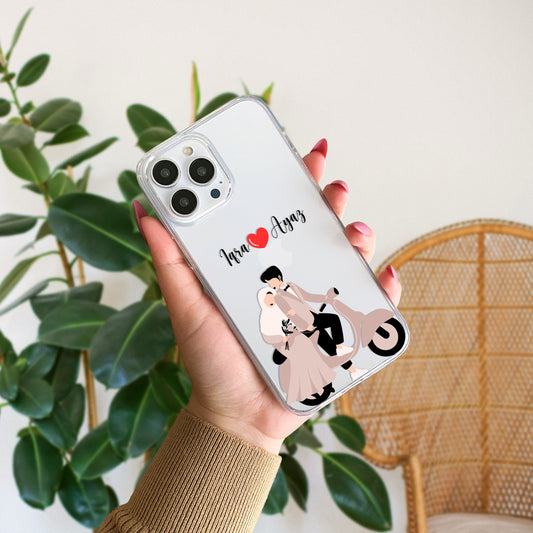 Cute Couple with Heart art in Name Case Design 16