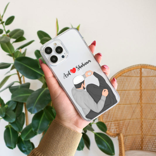 Cute Couple with Heart art in Name Case Design 18