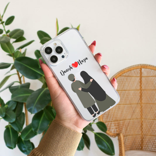 Cute Couple with Heart art in Name Case Design 7
