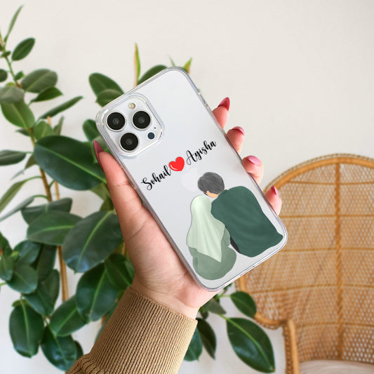 Cute Couple with Heart art in Name Case Design 10