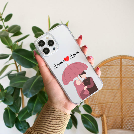 Cute Couple with Heart art in Name Case Design 5