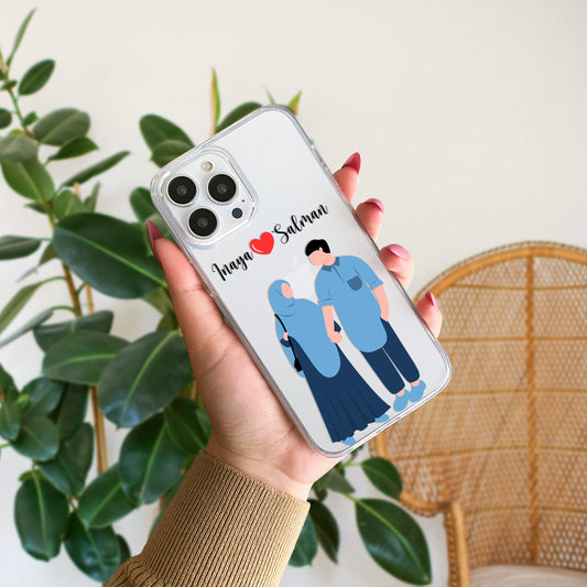 Cute Couple with Heart art in Name Case Design 13