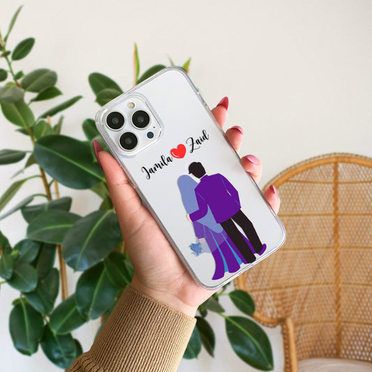 Cute Couple with Heart art in Name Case Design 14