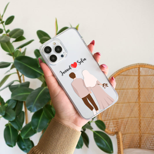 Cute Couple with Heart art in Name Case Design 8