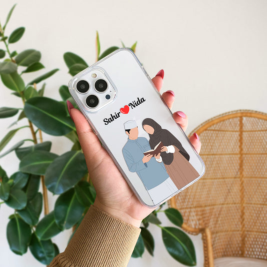 Cute Couple with Heart art in Name Case Design 22