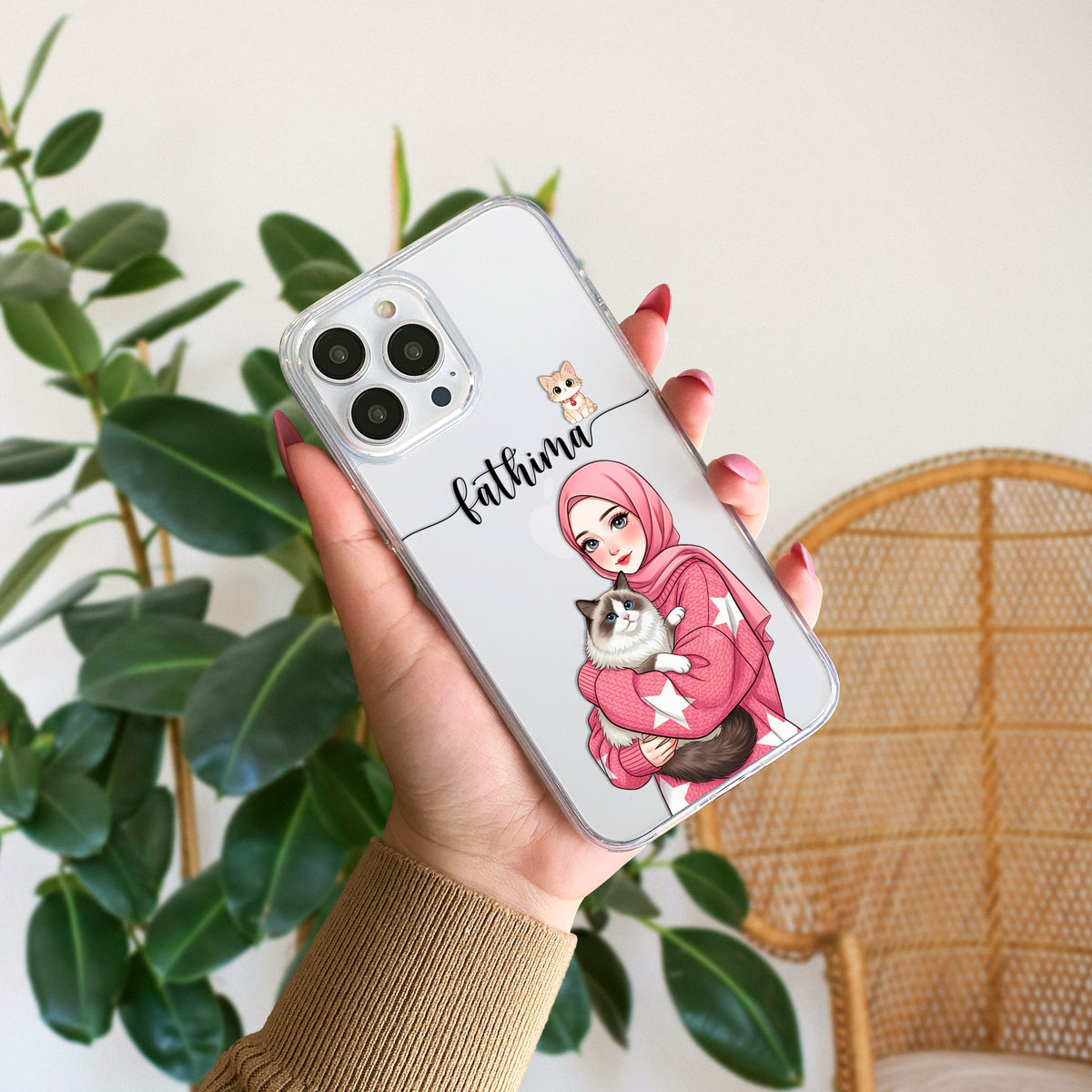 Aesthetic Girlish Custom Transparent Name Case 36