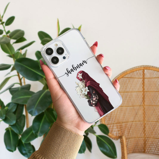 Aesthetic Girlish Custom Transparent Name Case 35