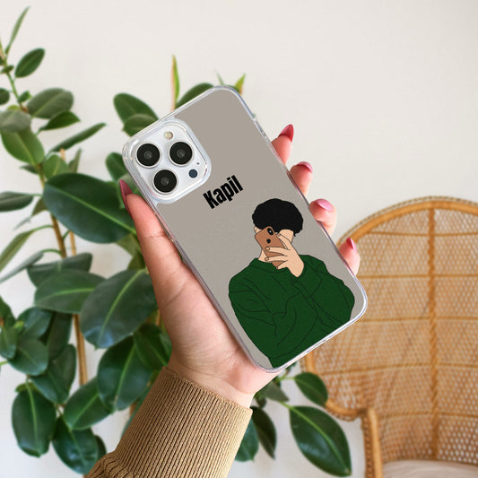 Aesthetic Boy Silicon Custom Name Case Design 18