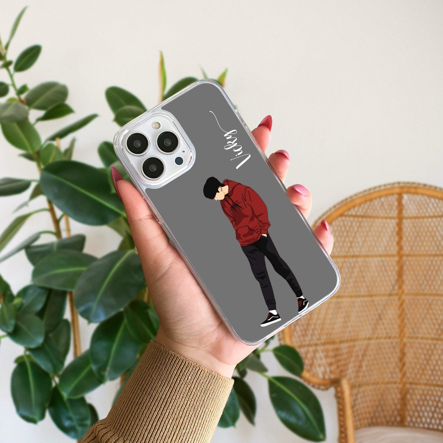 Aesthetic Boy Silicon Custom Name Case Design 15