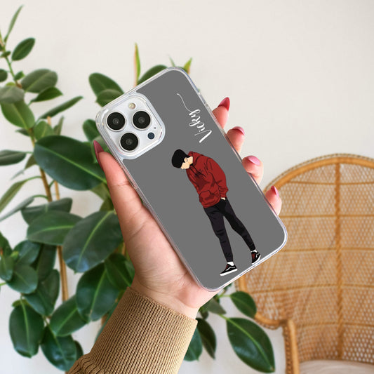 Aesthetic Boy Silicon Custom Name Case Design 15
