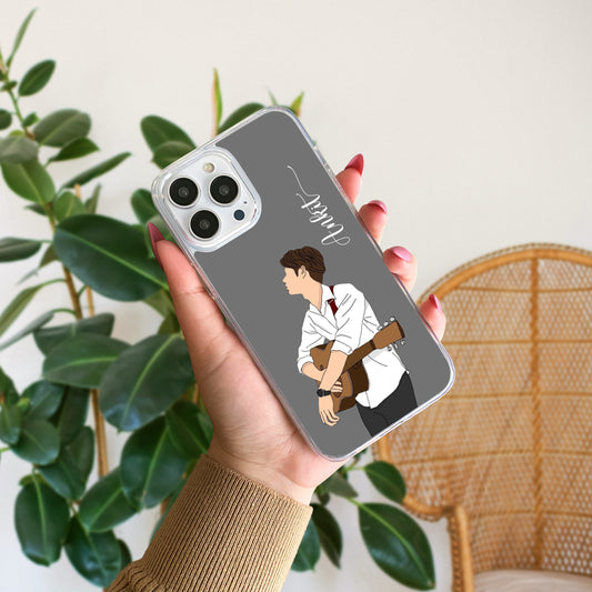 Aesthetic Boy Silicon Custom Name Case Design 16