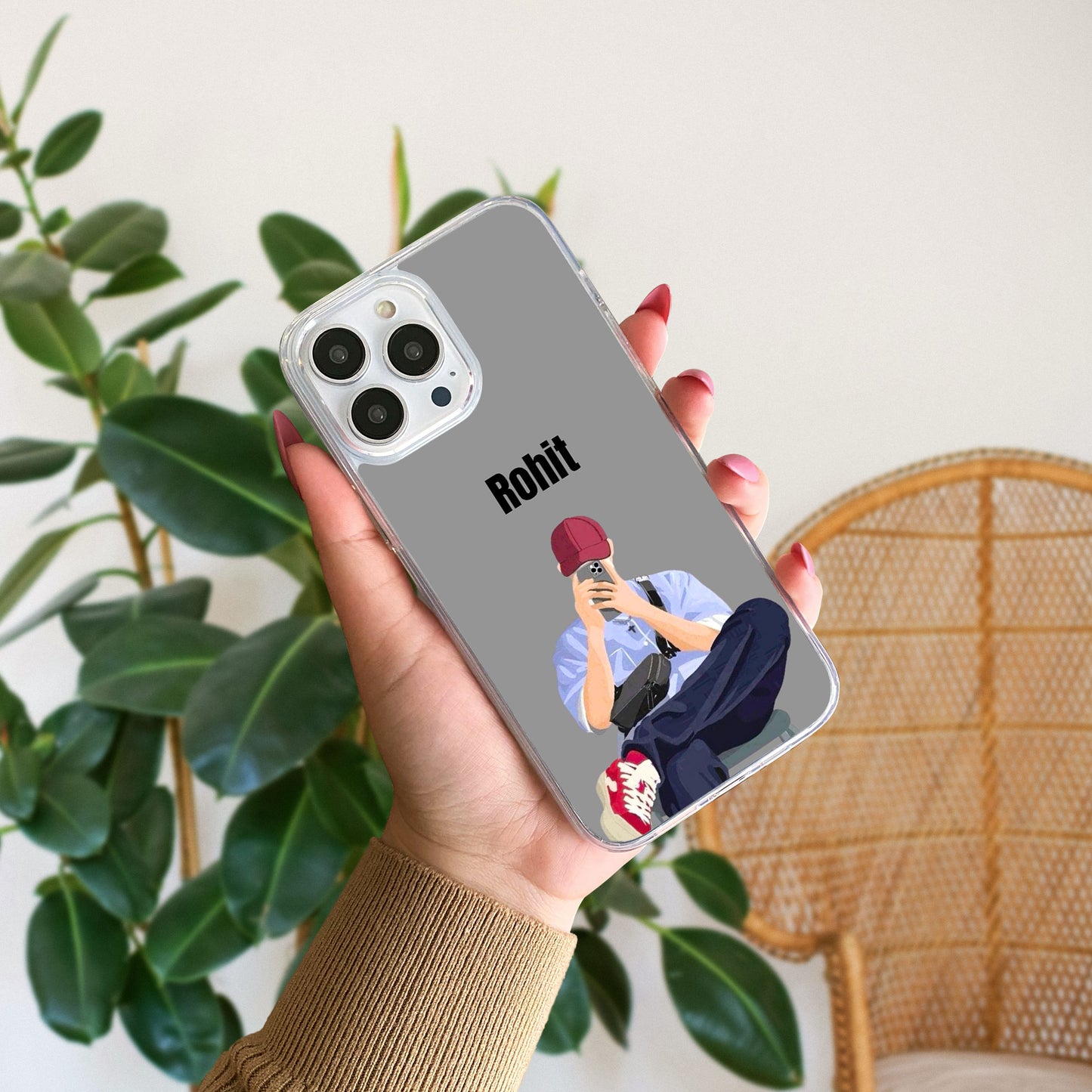 Aesthetic Boy Silicon Custom Name Case Design 20