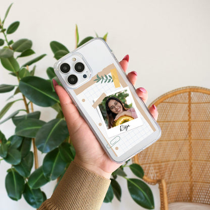 Custom Polaroid Transparent Soft Silicone Phone Case With Two Photo