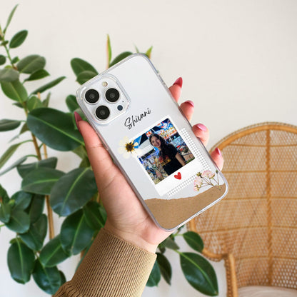Custom Polaroid Transparent Soft Silicone Phone Case With Two Photo