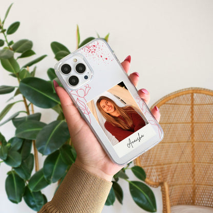 Custom Polaroid Transparent Soft Silicone Phone Case With Two Photo