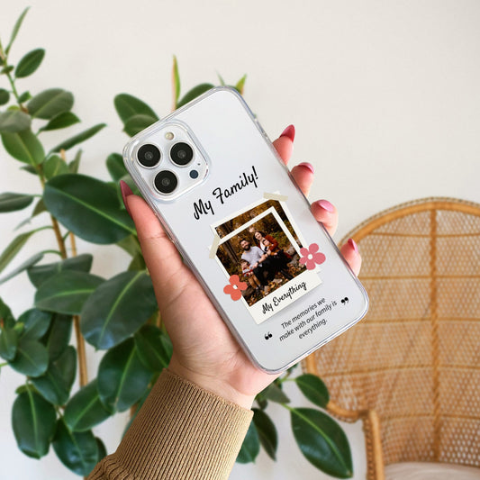 Custom Polaroid Family Transparent Soft Silicone Phone Case