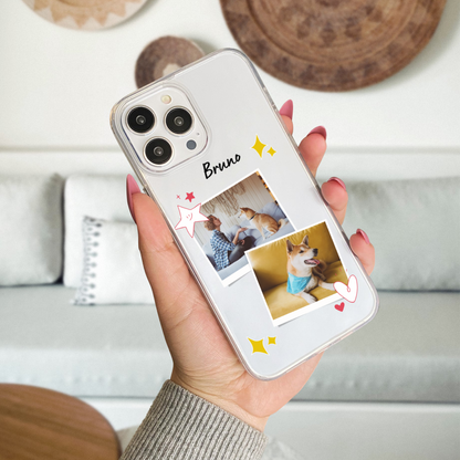 Custom Polaroid Pet Name Transparent Soft Silicone Phone Case