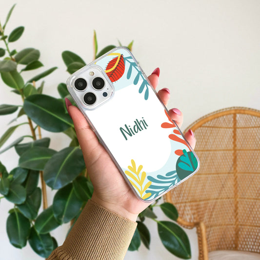 Sea Flower Customized Name Silicone Phone Case