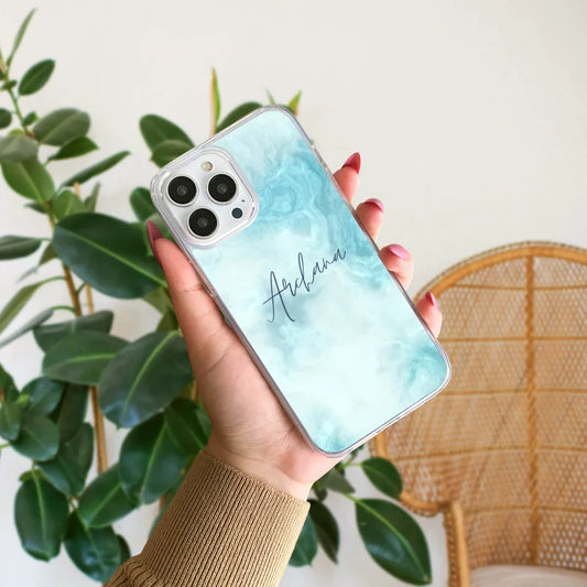 Water Art Customized Name Silicone Phone Case