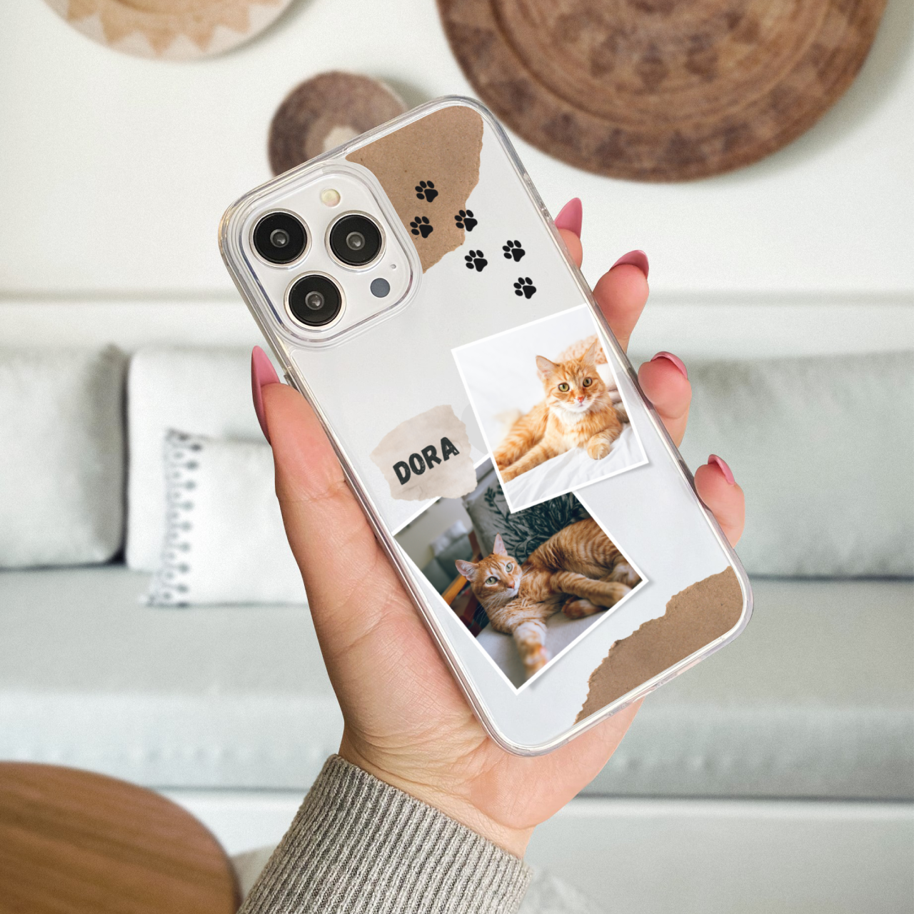 Custom Polaroid Pet Name Transparent Soft Silicone Phone Case