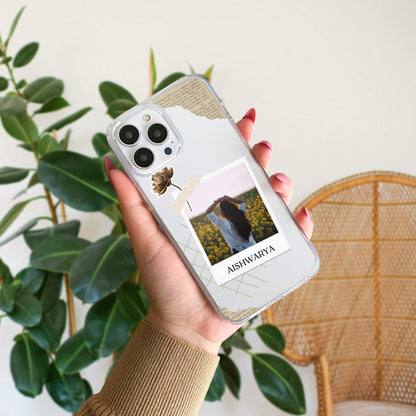 Custom Polaroid Transparent Soft Silicone Phone Case With Two Photo