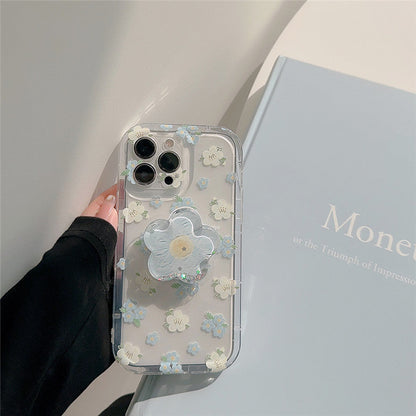 Cute Floral Case with Pop Holder Case & Cover