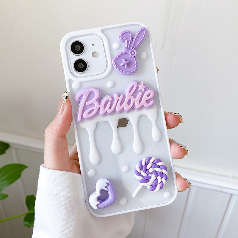 Cute 3D Barbie Name Phone Case & Cover