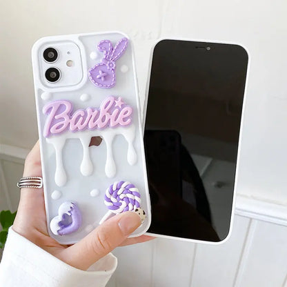 Cute 3D Barbie Name Phone Case & Cover