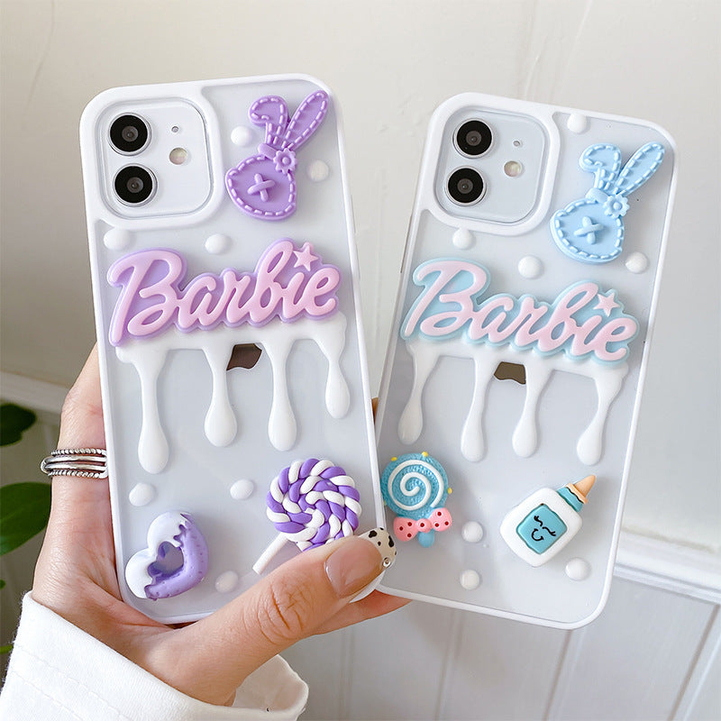 Cute 3D Barbie Name Phone Case & Cover