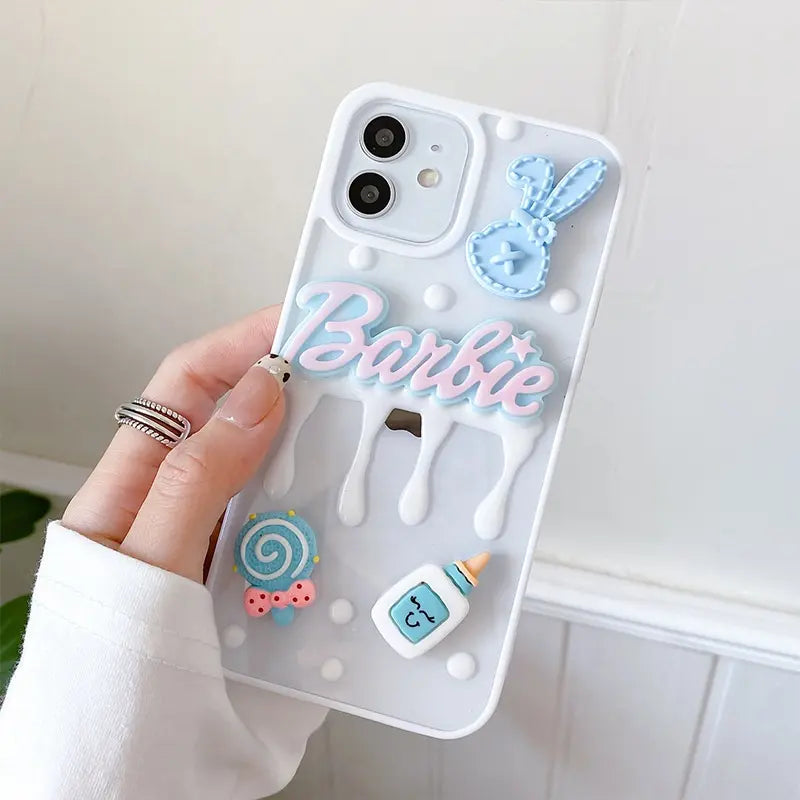 Cute 3D Barbie Name Phone Case & Cover